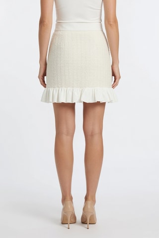 Minijupe taille haute - Blanc cassé