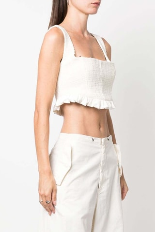 Blouse sans manches - Blanc cassé