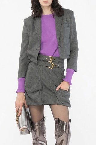 Minijupe taille haute - Gris