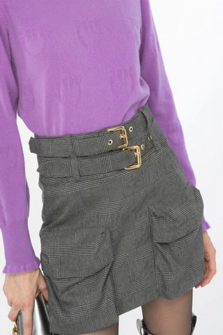 Minijupe taille haute - Gris