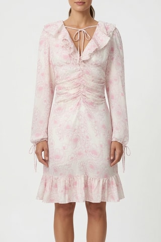 Robe droite en soie - Rose poudré