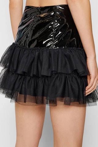 Minijupe taille haute volantée - Noir