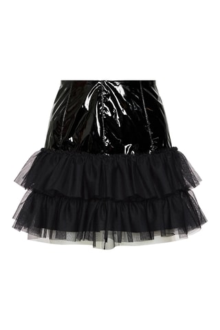 Minijupe taille haute volantée - Noir