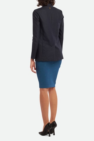Jupe fourreau taille haute - Bleu