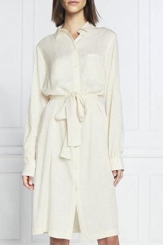 Robe chemise en soie - Beige