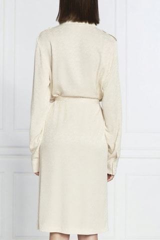 Robe chemise en soie - Beige
