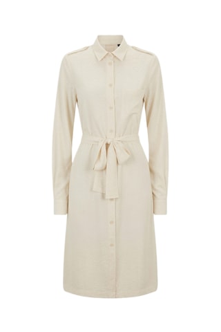 Robe chemise en soie - Beige