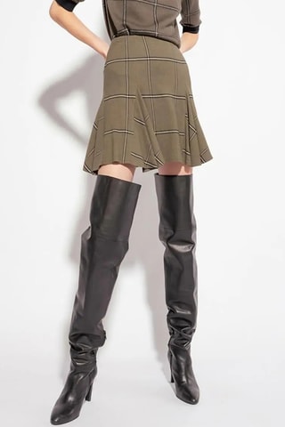 Jupe patineuse taille haute - Kaki