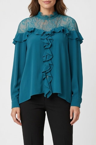 Blouse en soie - Bleu canard