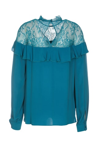 Blouse en soie - Bleu canard