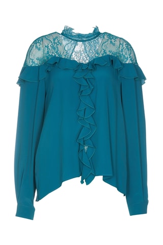 Blouse en soie - Bleu canard