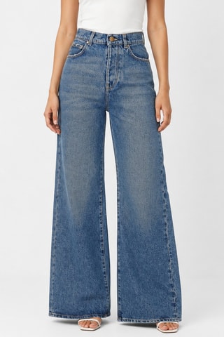 Pantalon wide legs - Bleu