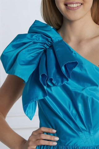 Robe asymétrique sans manches - Bleu turquoise
