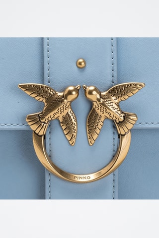 Sac bandoulière en cuir - Bleu ciel