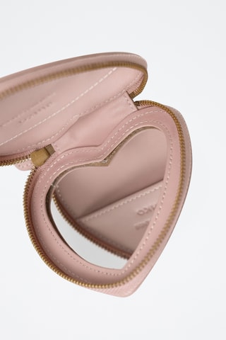 Miroir de poche en cuir - Rose