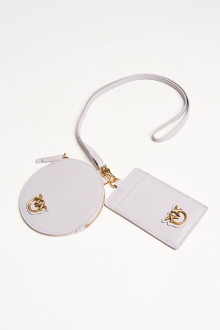 Porte-monnaie et porte-étiquette en cuir - Noir 