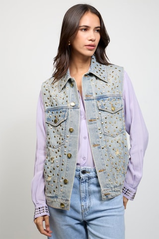 Gilet sans manches en jean - Bleu clair