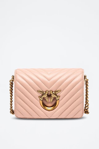 Sac bandoulière en cuir - Rose poudré