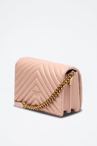 Sac bandoulière en cuir - Rose poudré