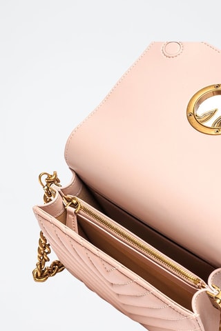 Sac bandoulière en cuir - Rose poudré