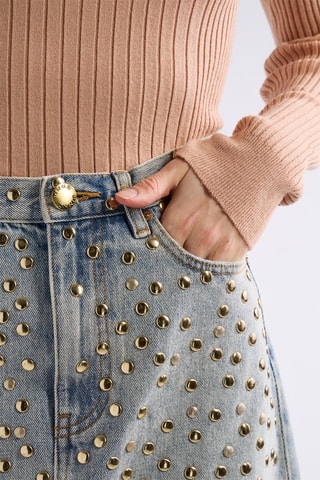 Jupe midi en jean - Bleu