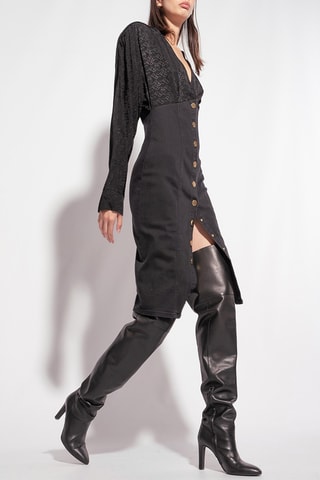 Robe bi-matière - Noir