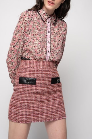 Minijupe en tweed - Rose clair