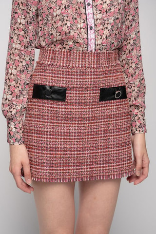 Minijupe en tweed - Rose clair