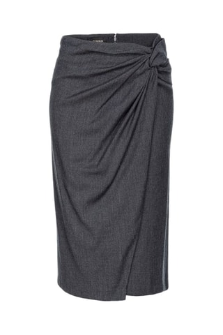 Jupe portefeuille en laine - Gris