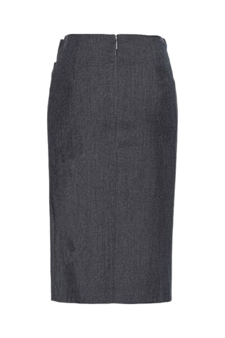 Jupe portefeuille en laine - Gris