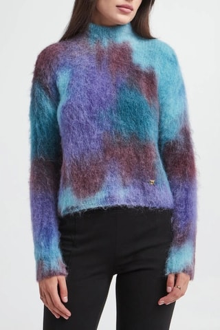 Pull en alpaga et laine - Bleu