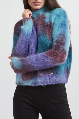 Pull en alpaga et laine - Bleu