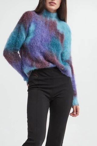 Pull en alpaga et laine - Bleu