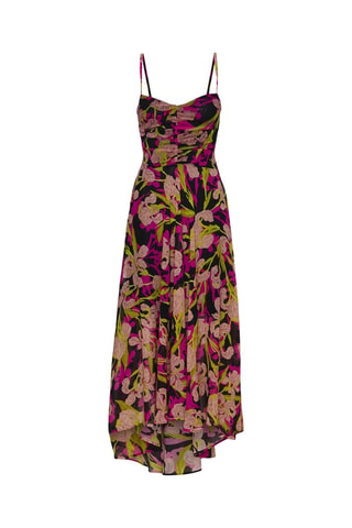 Robe longue - Noir et beige