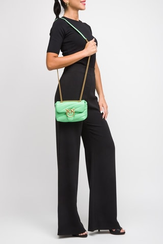 Sac bandoulière en cuir de mouton - Vert d'eau