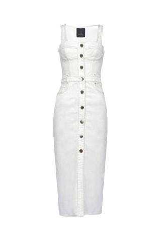 Robe droite en lin - Blanc