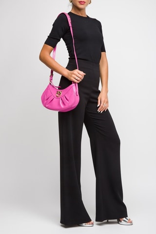 Sac bandoulière en cuir de mouton - Fuchsia