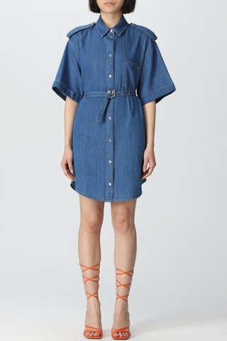 Robe chemise en jean - Bleu