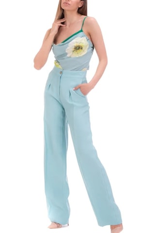 Pantalon taille haute - Ciel