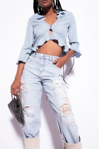 Jean taille haute - Bleu