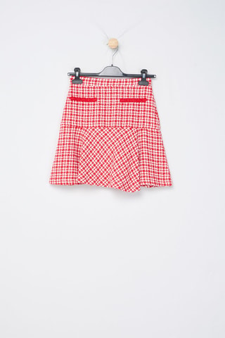 Minijupe en tweed taille haute - Rouge