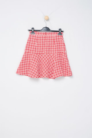 Minijupe en tweed taille haute - Rouge