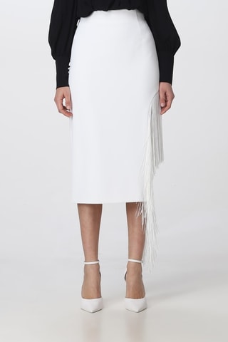 Jupe droite taille haute - Blanc