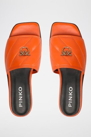 Mules en cuir - Orange