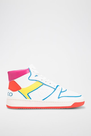 Baskets montantes - Turquoise et blanc