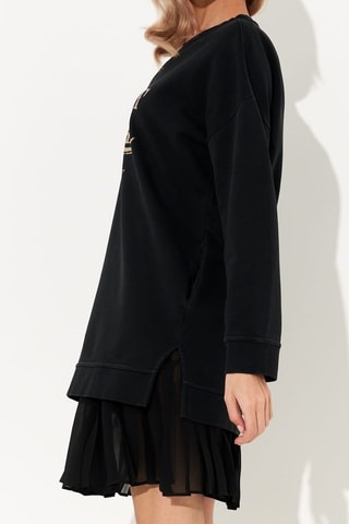 Robe sweat trompe-l’œil - Noir