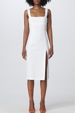 Robe droite en lin - Blanc