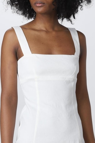 Robe droite en lin - Blanc