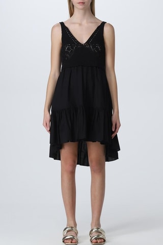 Robe bi-matière - Noir
