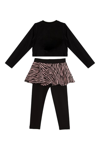 Camiseta y falda pantalón - Negro